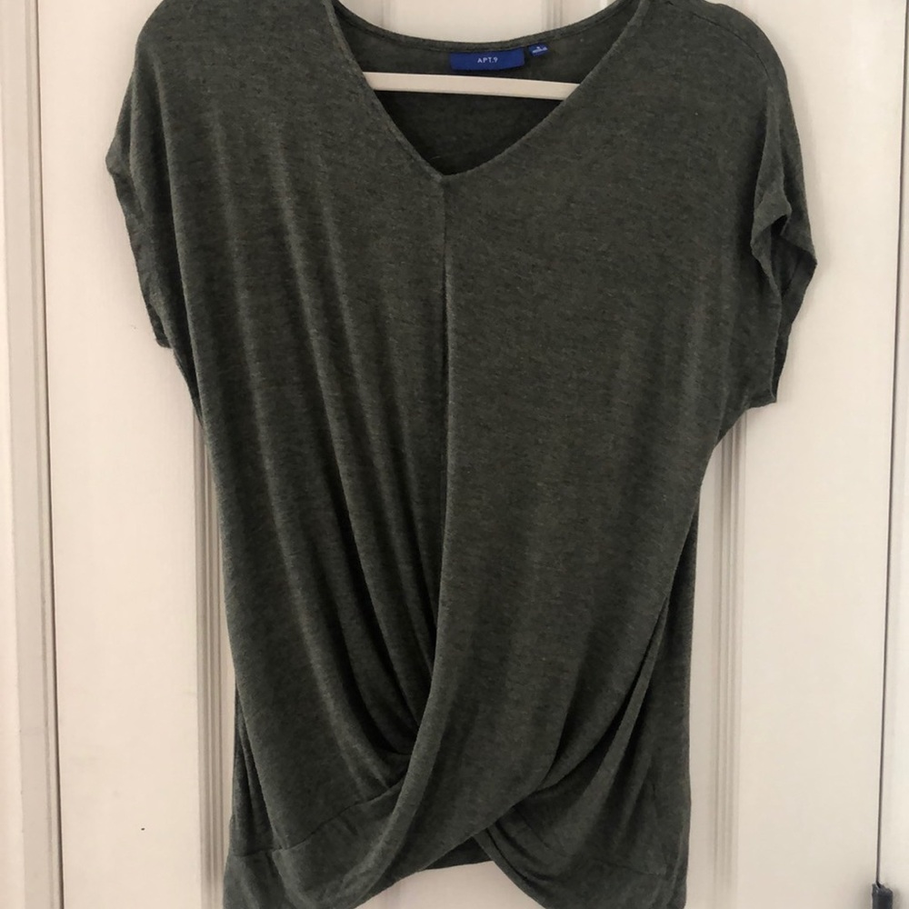 Green criss cross front shirt